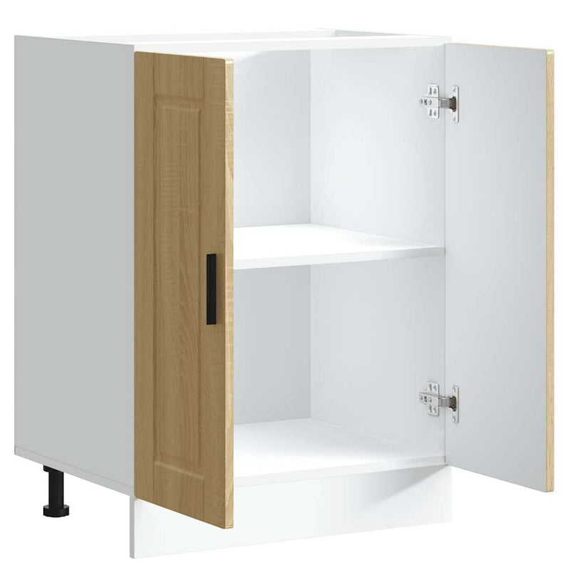 vidaXL Porto sonoma tölgy színű szerelt fa konyhai alapszekrény