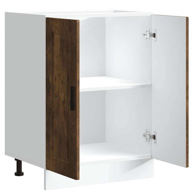 vidaXL Porto füstös tölgy színű szerelt fa konyhai alapszekrény