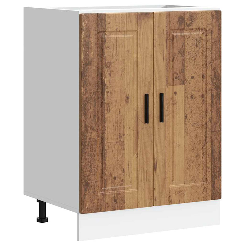 vidaXL Porto antik fa színű szerelt fa konyhai alapszekrény