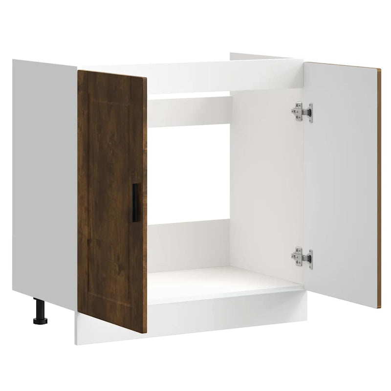 vidaXL mosdóaljzatos szekrény "Porto" Füstölt tölgy Gépelt fa