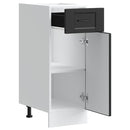 vidaXL Porto fekete szerelt fa konyhai alapszekrény