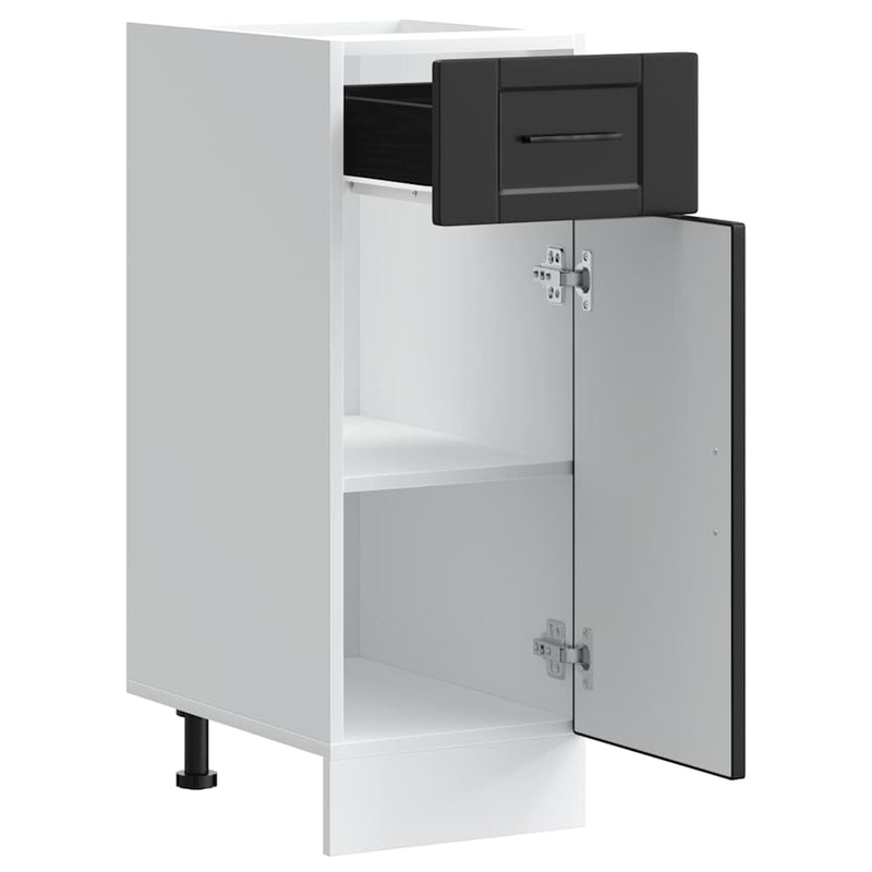 vidaXL Porto fekete szerelt fa konyhai alapszekrény