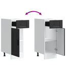 vidaXL Porto fekete szerelt fa konyhai alapszekrény