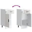 vidaXL Porto magasfényű fehér szerelt fa konyhai alapszekrény