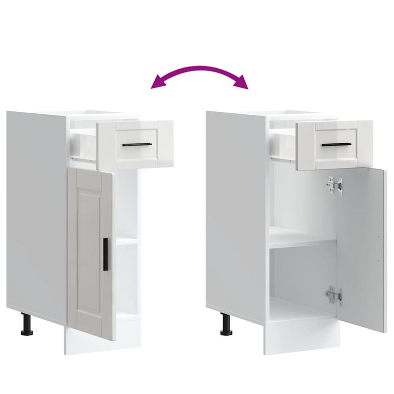 vidaXL Porto magasfényű fehér szerelt fa konyhai alapszekrény