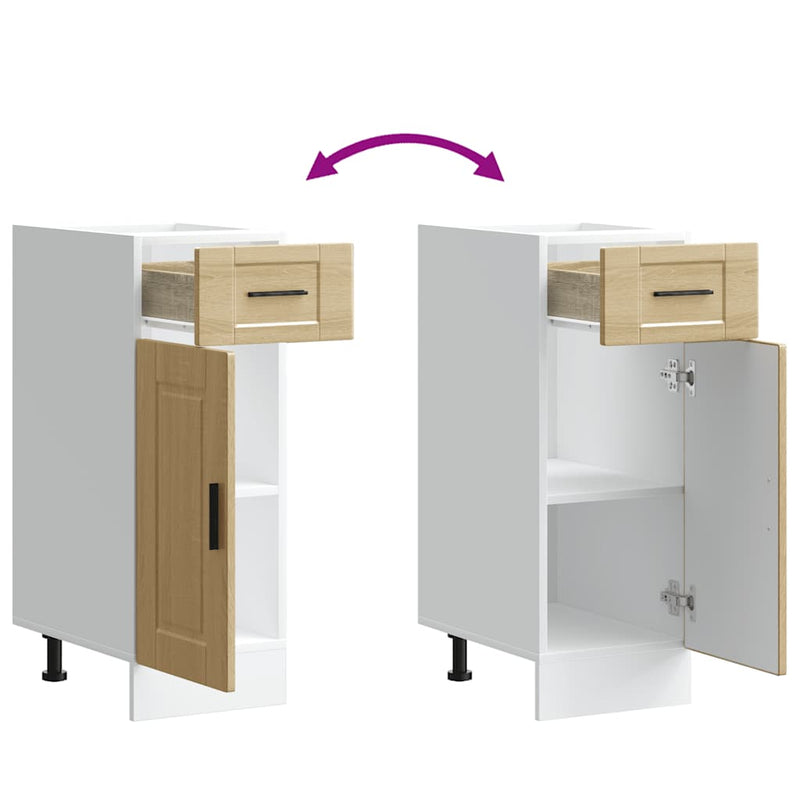 vidaXL Porto sonoma tölgy színű szerelt fa konyhai alapszekrény