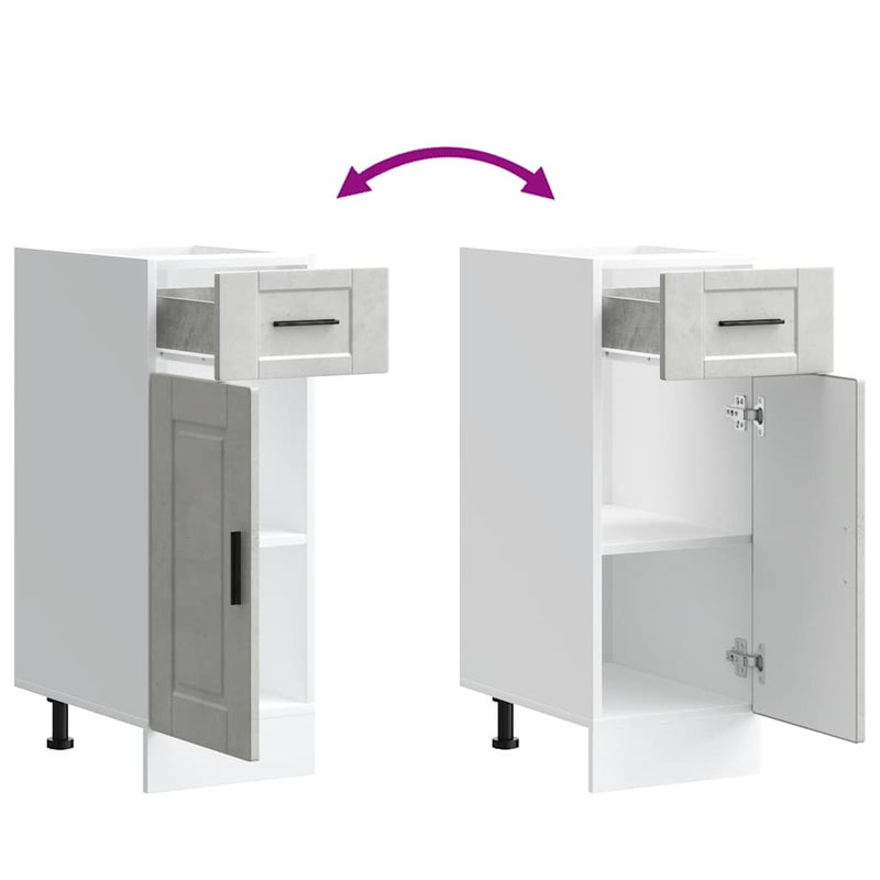 vidaXL Porto betonszürke szerelt fa konyhai alapszekrény