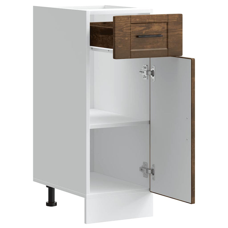 vidaXL Porto füstös tölgy színű szerelt fa konyhai alapszekrény