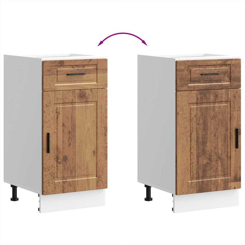 vidaXL Porto antik fa színű szerelt fa konyhai alapszekrény