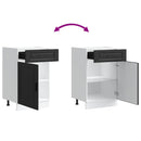 vidaXL Porto fekete szerelt fa konyhai alapszekrény