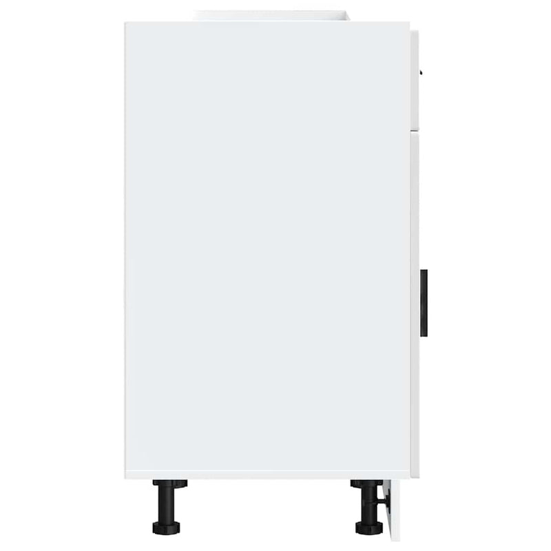 vidaXL Porto magasfényű fehér szerelt fa konyhai alapszekrény