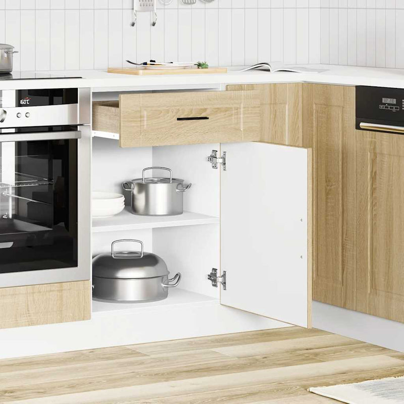 vidaXL Porto sonoma tölgy színű szerelt fa konyhai alapszekrény