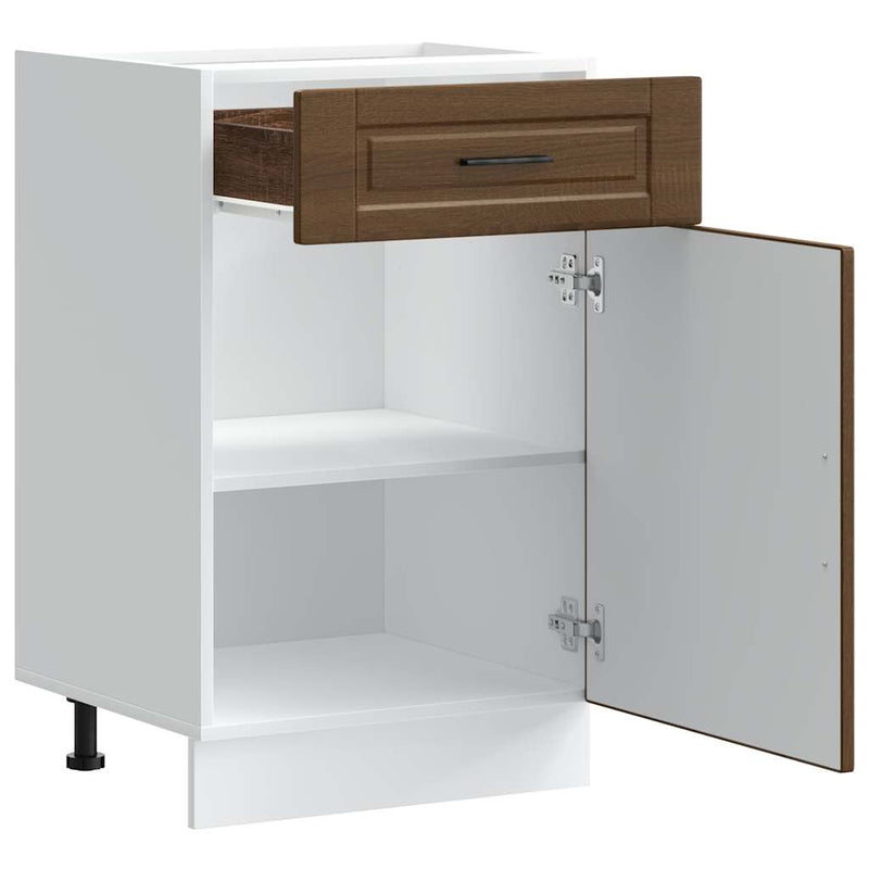 vidaXL Porto barna tölgy színű szerelt fa konyhai alapszekrény