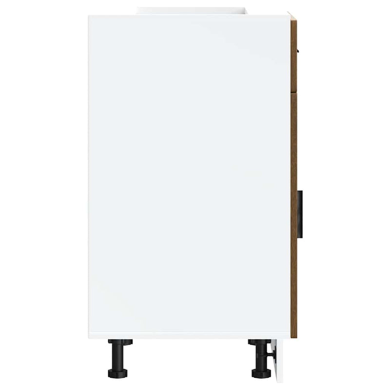 vidaXL Porto barna tölgy színű szerelt fa konyhai alapszekrény