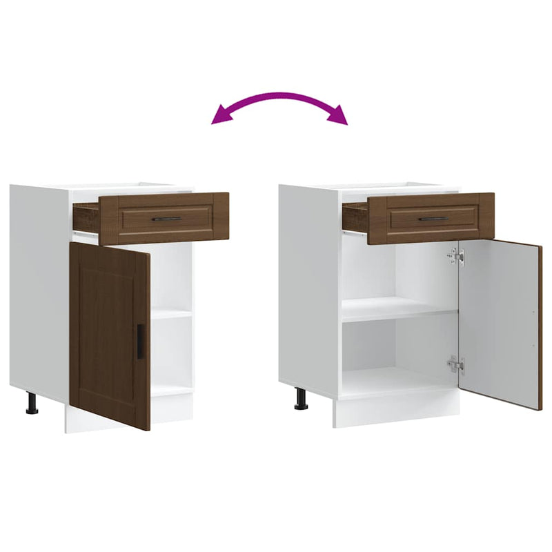 vidaXL Porto barna tölgy színű szerelt fa konyhai alapszekrény