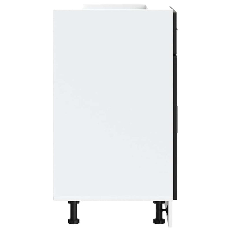 vidaXL Porto fekete szerelt fa konyhai alapszekrény