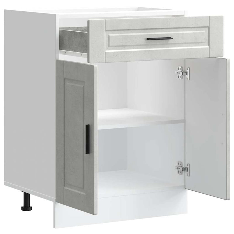 vidaXL Porto betonszürke szerelt fa konyhai alapszekrény