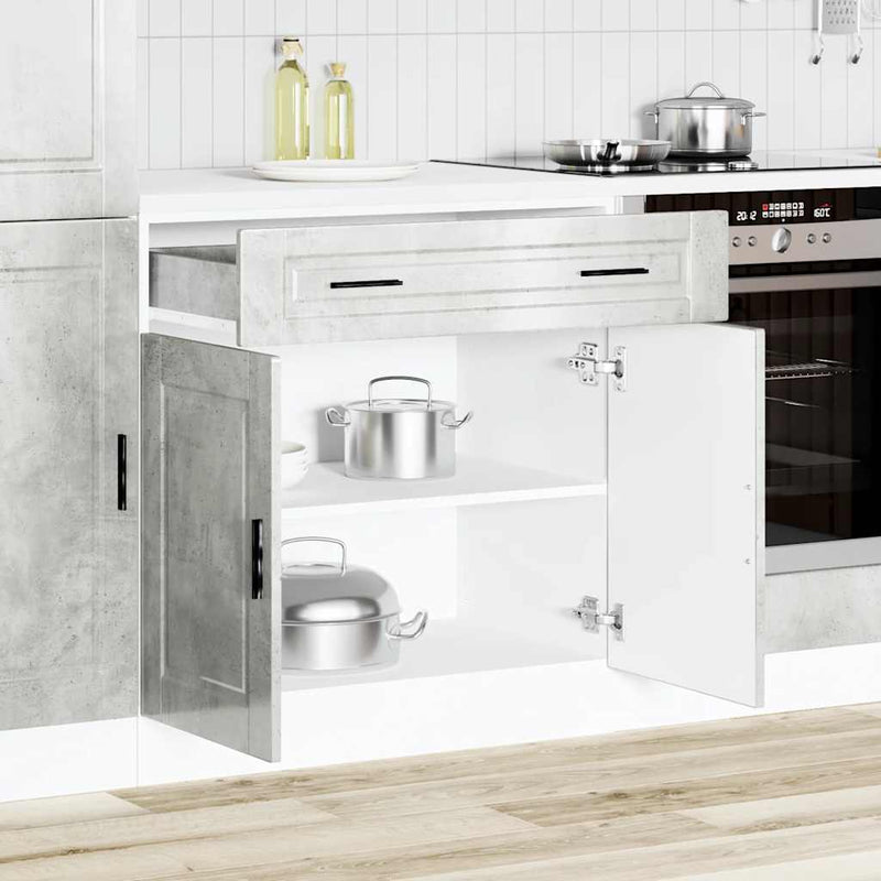 vidaXL Porto betonszürke szerelt fa konyhai alapszekrény