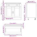 vidaXL Porto szürke sonoma színű szerelt fa konyhai alapszekrény