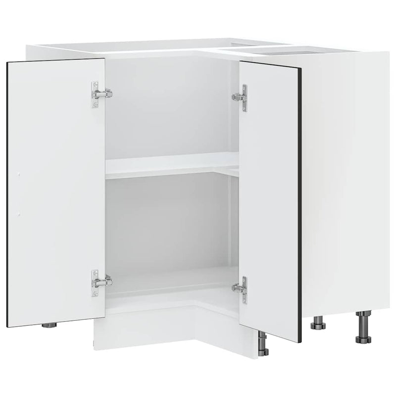 vidaXL Porto fekete szerelt fa Konyha sarokszekrény