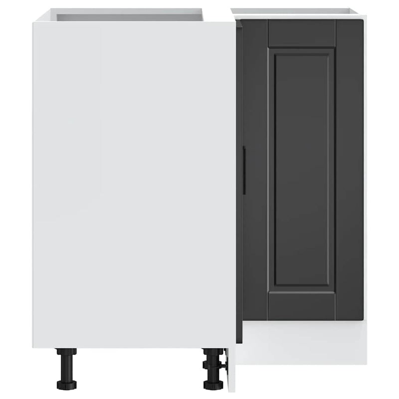 vidaXL Porto fekete szerelt fa Konyha sarokszekrény