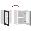 vidaXL konyhai fali szekrény üvegajtóval "Porto" Fekete színű