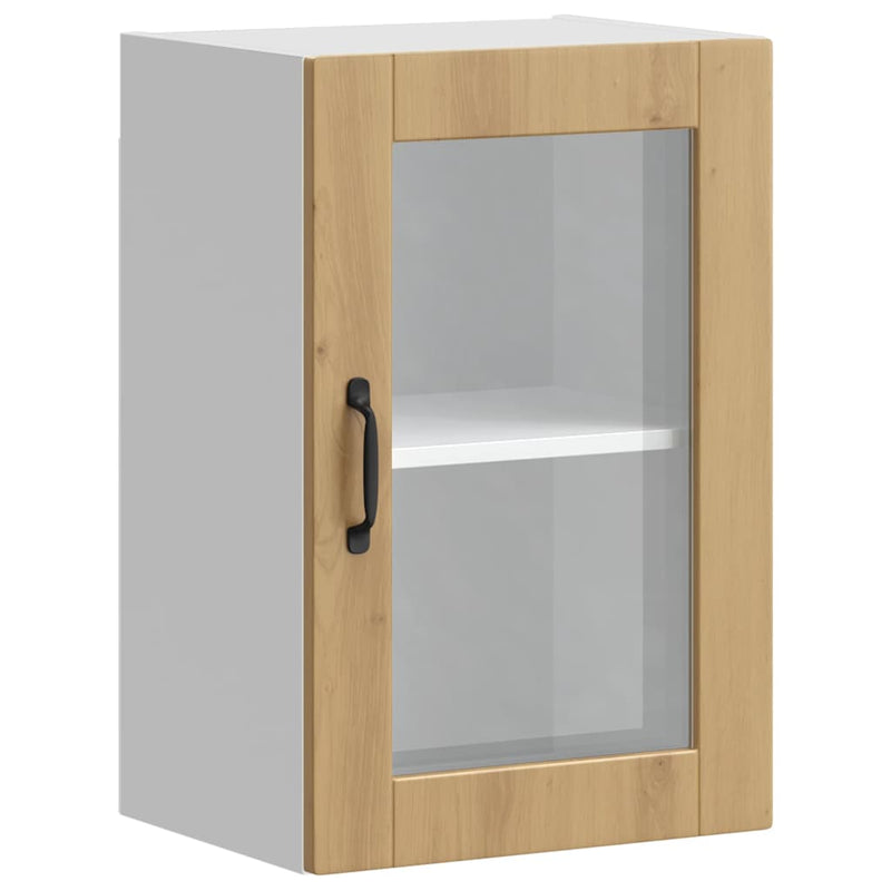 vidaXL konyhai fali szekrény üvegajtóval "Porto" Artisan Oak