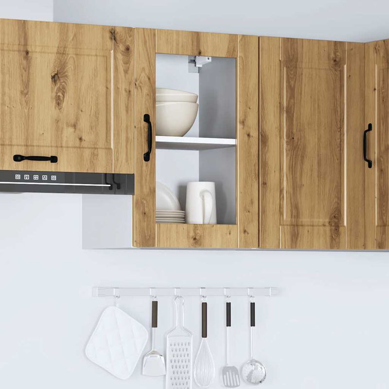 vidaXL konyhai fali szekrény üvegajtóval "Porto" Artisan Oak