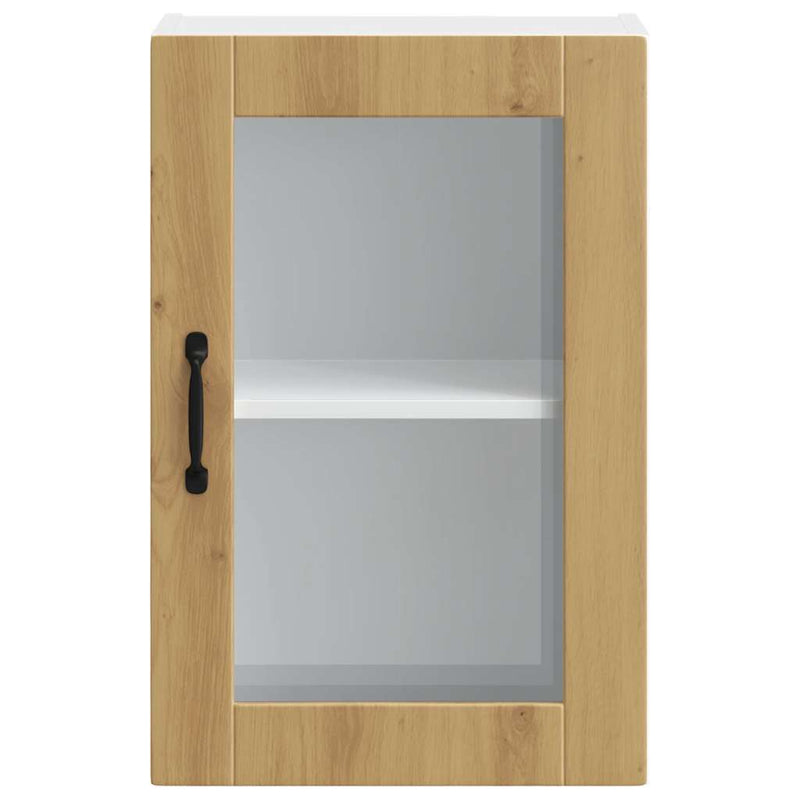 vidaXL konyhai fali szekrény üvegajtóval "Porto" Artisan Oak