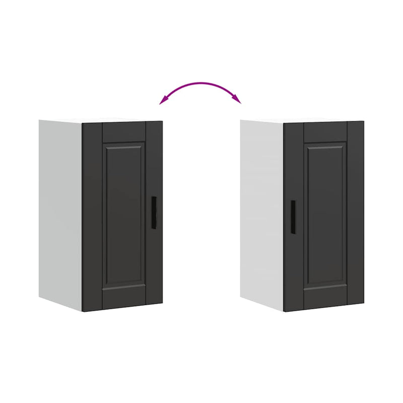 vidaXL konyhai fali szekrény "Porto" Fekete színű fűrészáru