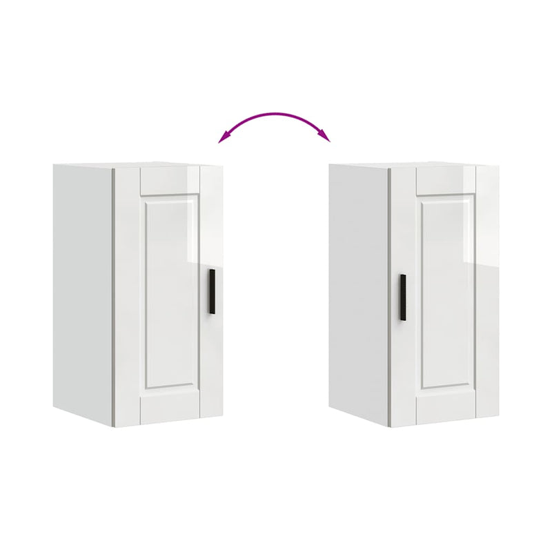 vidaXL Konyhai fali szekrény Porto magasfényű fehér műfa