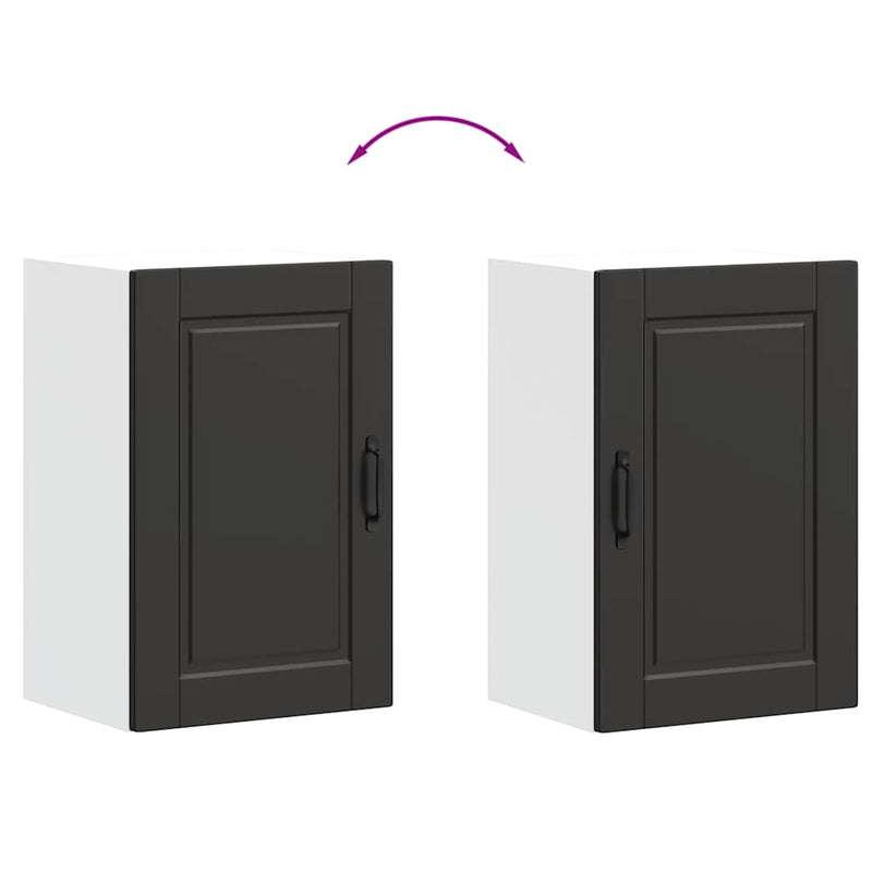 vidaXL konyhai fali szekrény "Porto" Fekete színű fűrészáru