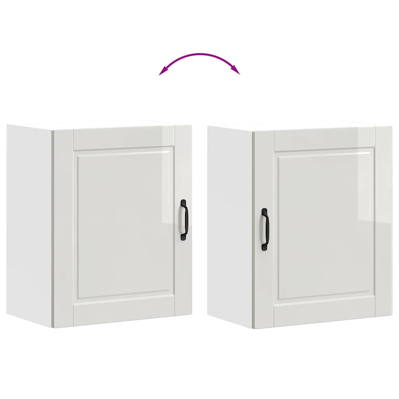 vidaXL konyhai fali szekrények 2db "Porto" magasfényű fehér szerelt fa