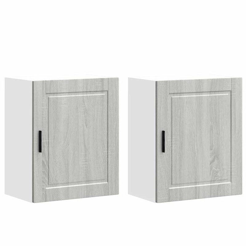 vidaXL konyhai fali szekrények 2 db Porto szürke sonoma szerelt fa