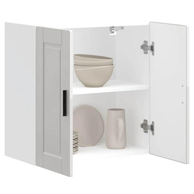 vidaXL Konyhai fali szekrény Porto magasfényű fehér műfa