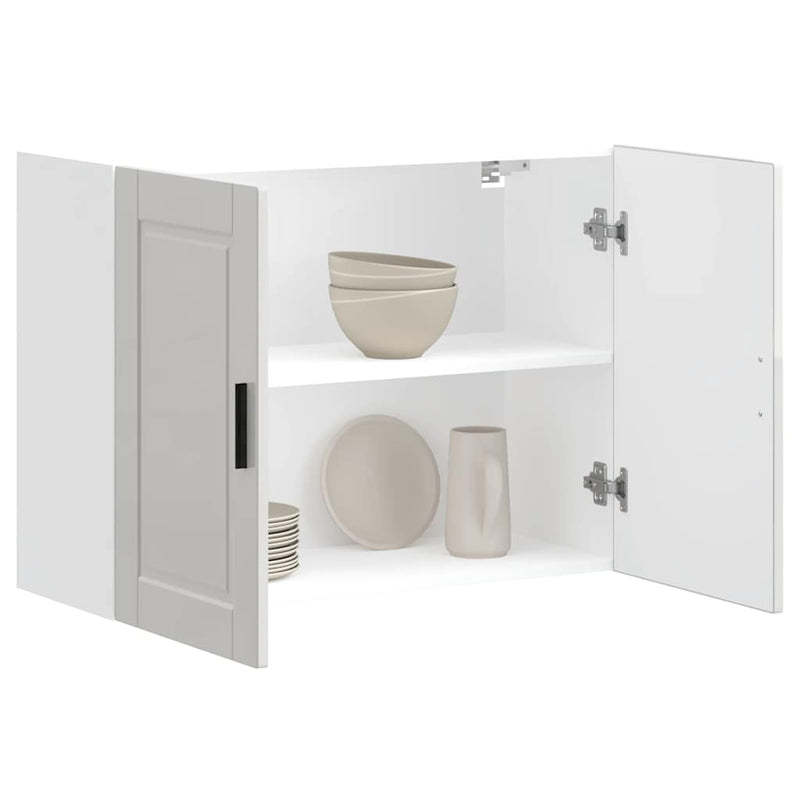 vidaXL Konyhai fali szekrény Porto magasfényű fehér műfa