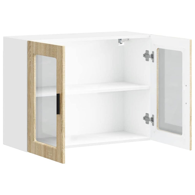 vidaXL konyhai fali szekrény üvegajtóval "Porto" Sonoma Oak
