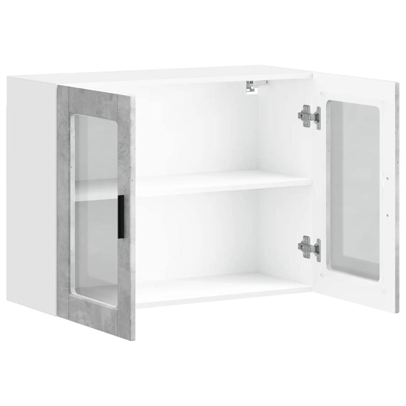 vidaXL konyhai fali szekrény üvegajtóval Porto Betonszürke betonszürke