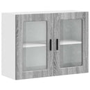 vidaXL Konyhai fali szekrény üvegajtóval "Porto" Szürke Sonoma