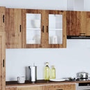 vidaXL Konyhai fali szekrény üvegajtóval "Porto" Régi fa