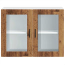 vidaXL Konyhai fali szekrény üvegajtóval "Porto" Régi fa