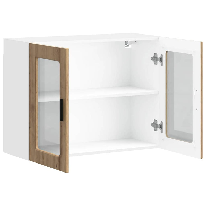 vidaXL konyhai fali szekrény üvegajtóval "Porto" Artisan Oak