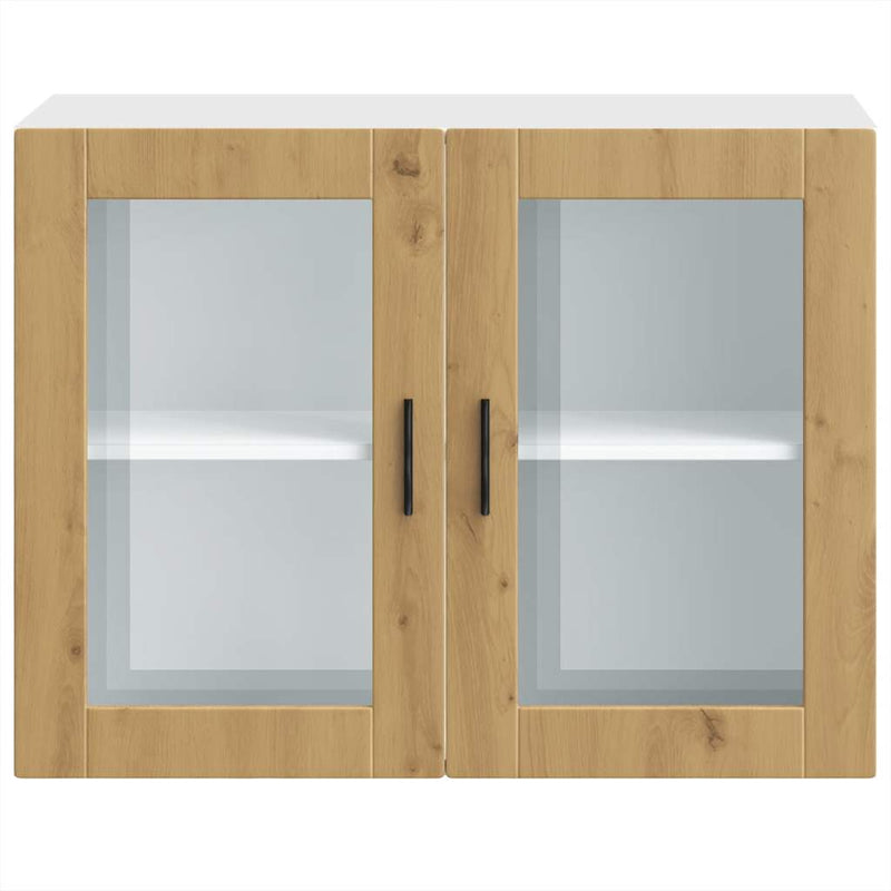 vidaXL konyhai fali szekrény üvegajtóval "Porto" Artisan Oak