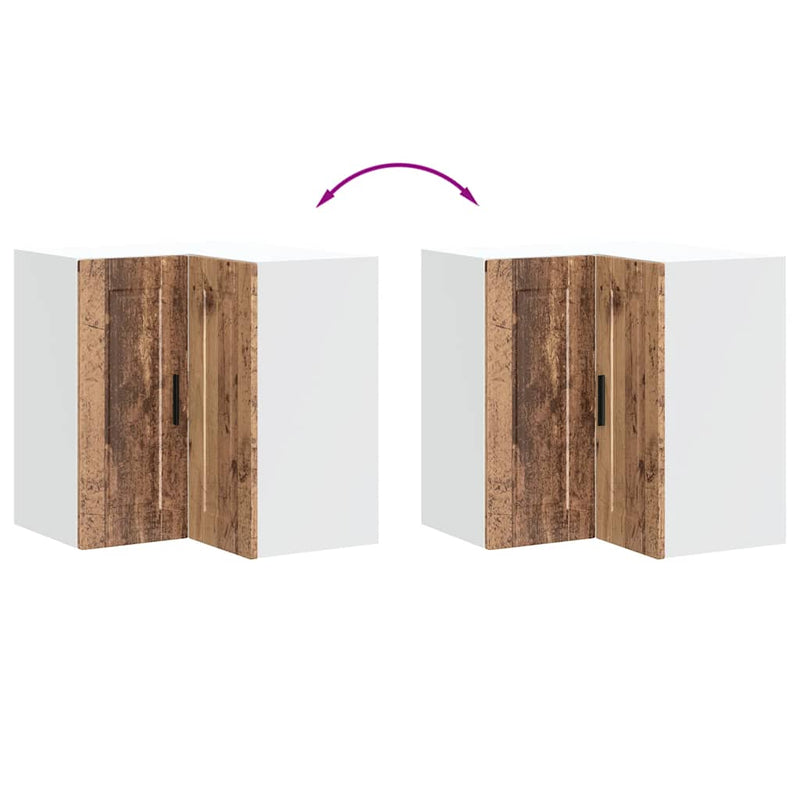 vidaXL Porto antik fa színű szerelt fa konyhai fali sarokszekrény