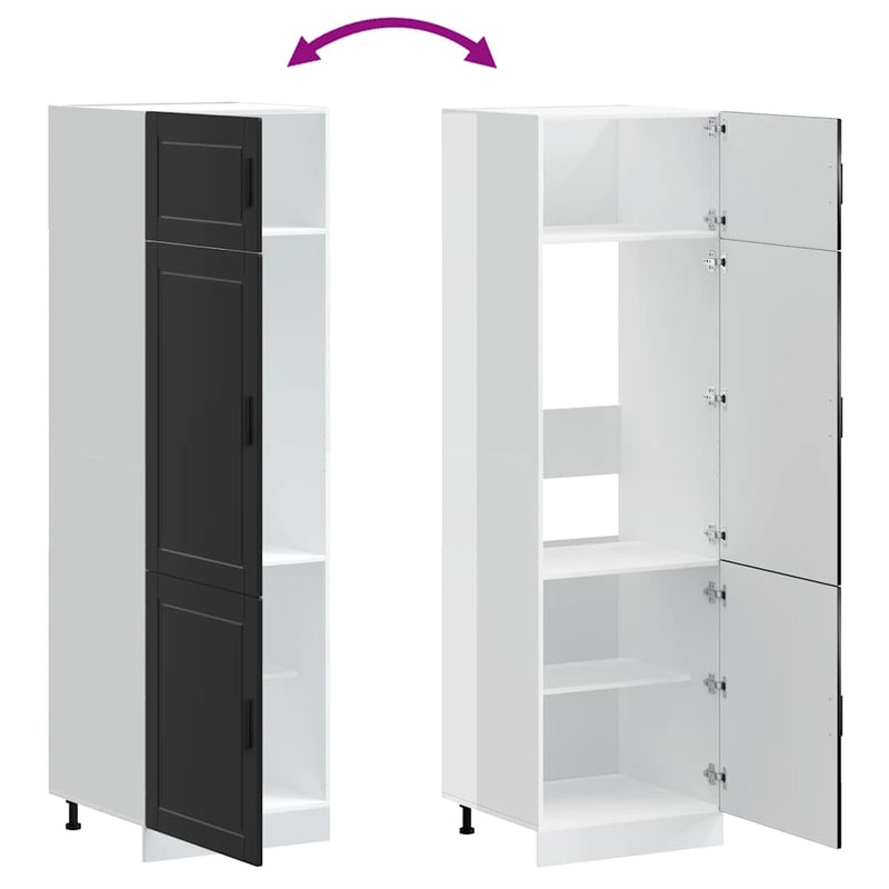 vidaXL Porto fekete szerelt fa konyhaszekrény