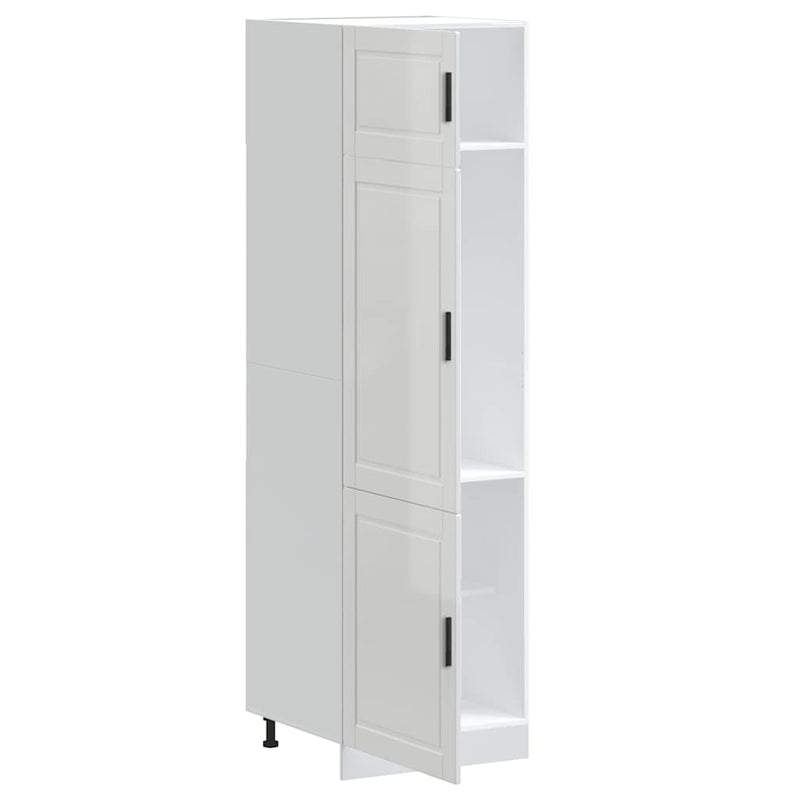 vidaXL Porto magasfényű fehér szerelt fa konyhaszekrény