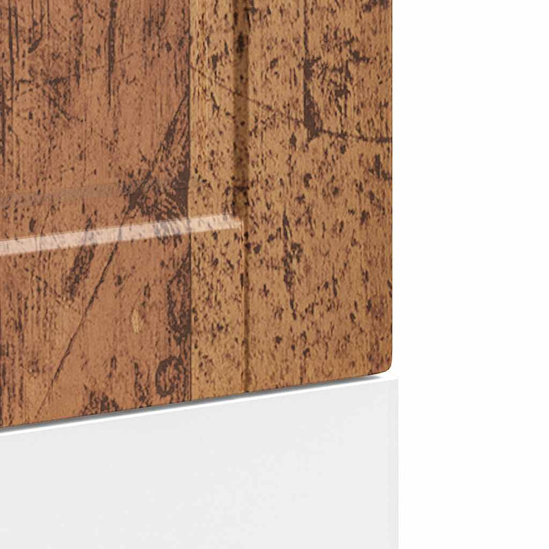 vidaXL mosogatógép panel "Porto" Régi fa 45x1,5x67 cm Műanyag fa