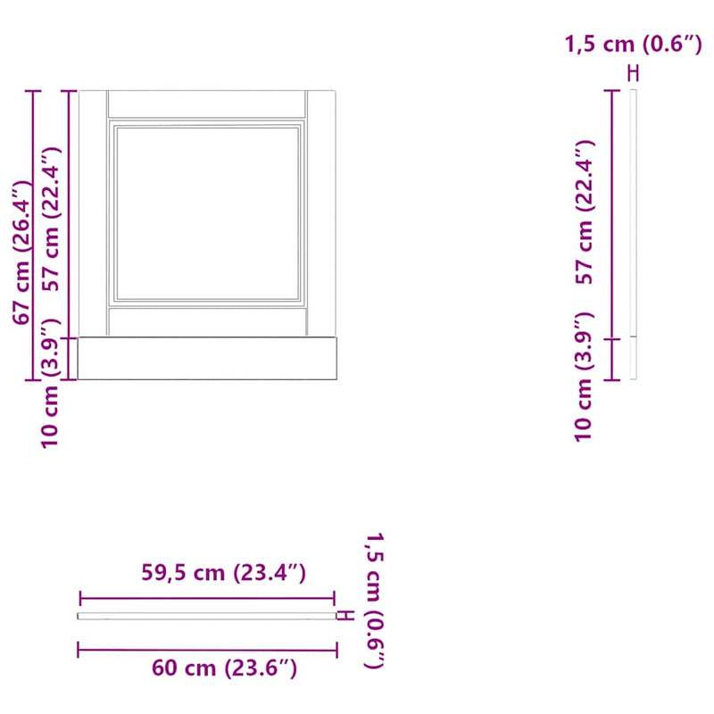 vidaXL mosogatógép panel Porto sonoma tölgy 60x1,5x67 cm mérnöki fa