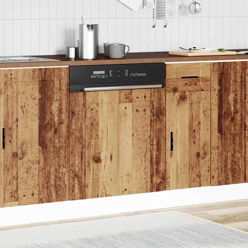vidaXL mosogatógép panel Porto régi fa 60x1,5x67 cm műanyag fa