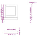 vidaXL mosogatógép panel Porto régi fa 60x1,5x67 cm műanyag fa